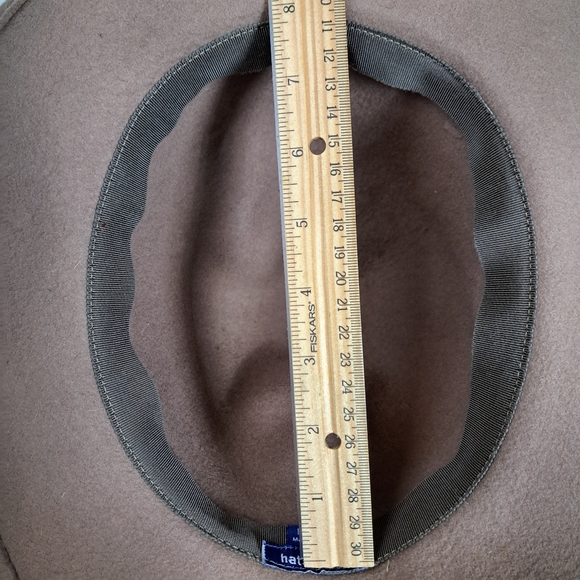 Hatattack Wool Felt Tan Wide-Brim Hat Leather Band OS - Picture 7 of 13